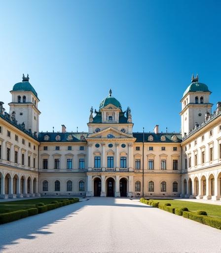 Die Wiener Hofburg bei strahlendem Sonnenschein.